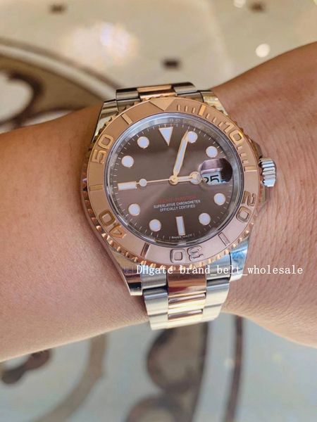 

2020 shopkeeper recommend luxury 40 mm 116621 chocolate dial steel and rose gold dial chocolate brown automatic men's watch men, Slivery;brown