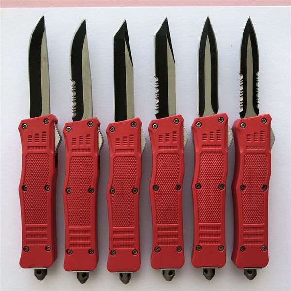 

Small Red Double action automatic knife mini 616 EDC Pocket outdoor Gear Hunting Tactical Knife 3350 knives Tools with sheath