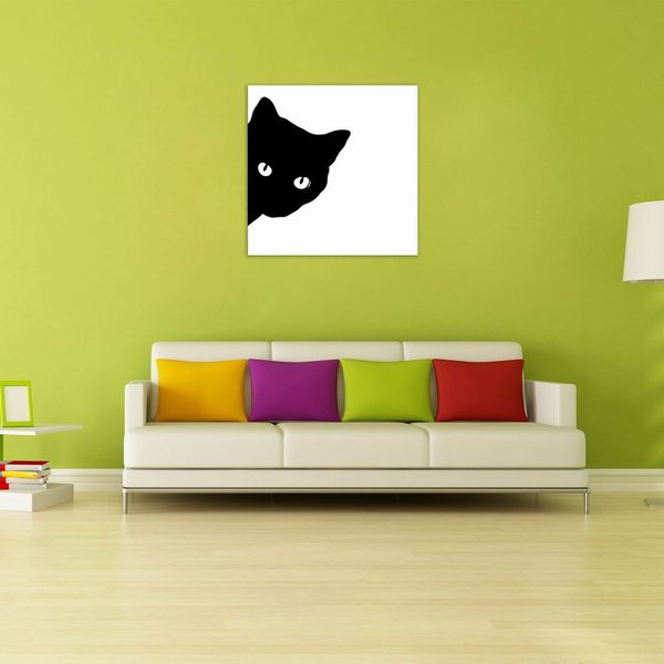 

w031 black cat unframed art wall canvas prints for home decoration