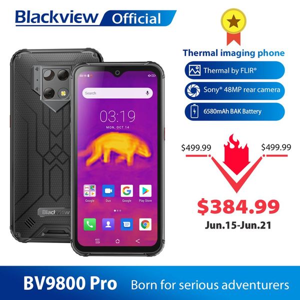 

Blackview BV9800 Pro Global Первая Тепловизионный Смартфон Helio P70 Android 9.0 6GB + 128GB Водонепроницаемый 6580mAh Мобильный телефон