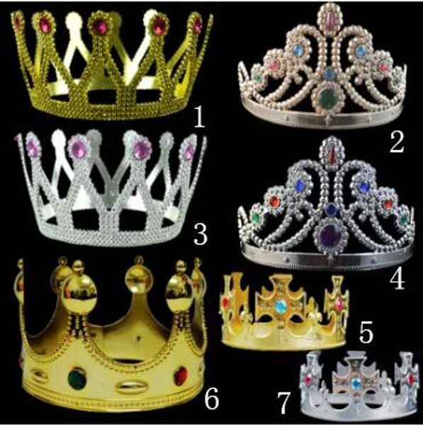 7 Styles Luxury King Queen Crown Fashion Party Hats Tire Prince
