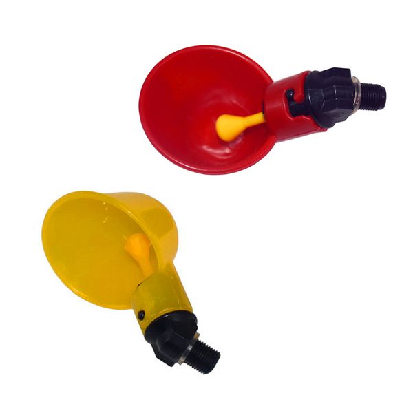 

4 pcs automatic chicken quail drinker chicken waterer bowl with yellow nipple farm poultry drinking water system