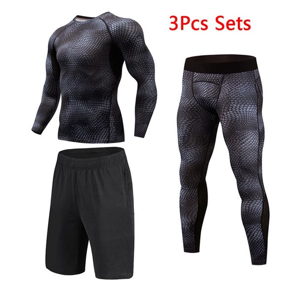 

compression men's sport suits quick dry running sets clothes sports joggers training gym fitness tracksuits running, Black;blue