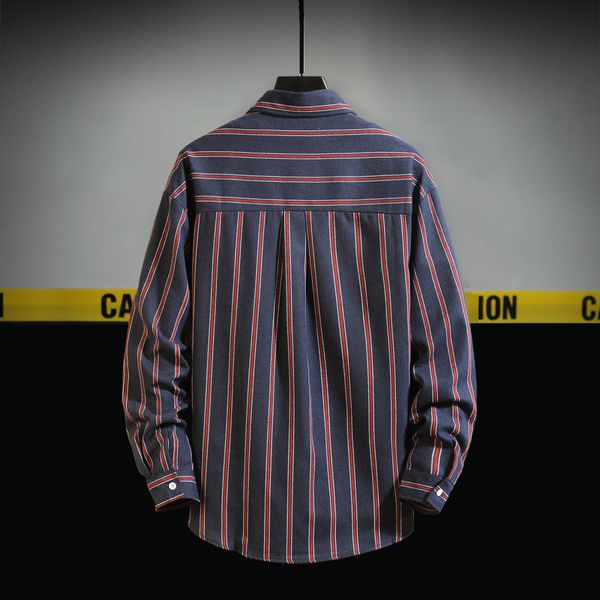 

shirt men 2020 new striped long sleeves mens dress shirts camisa masculina spring summer brand casual male shirt, White;black