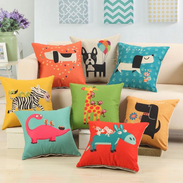 

1pcs собак zebra donkey pattern хлопок белье подушка подушка обложка домашнее украшение диван-кровать декор декоративные наволочки 40329