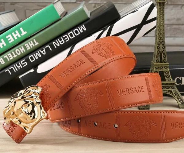 

2020 selling big large buckle genuine leather sesign belts men women new mens gold silver buckle belts cinto masculino, Black;brown