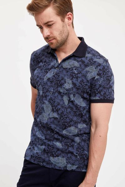 

defacto man fashion polo shirt casual fashion print short sleeve loose polo shirt new -k3933az19sm-k3933az19sm, White;black