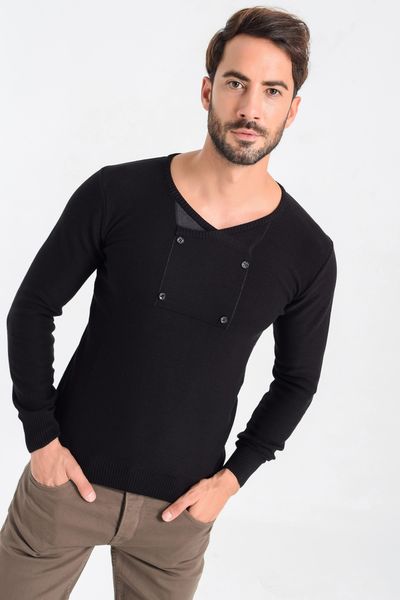 

heyss male sweater sweater, White;black