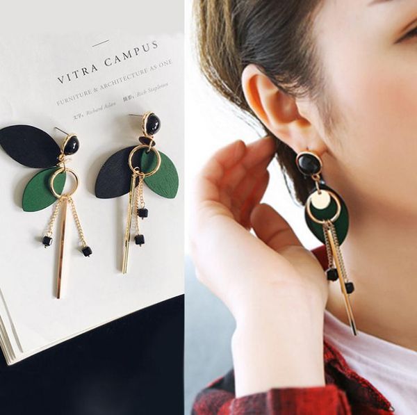 

europe fashion jewelry women's earrings wood tassels dangle earrings lady stud earrings s166, Golden;silver