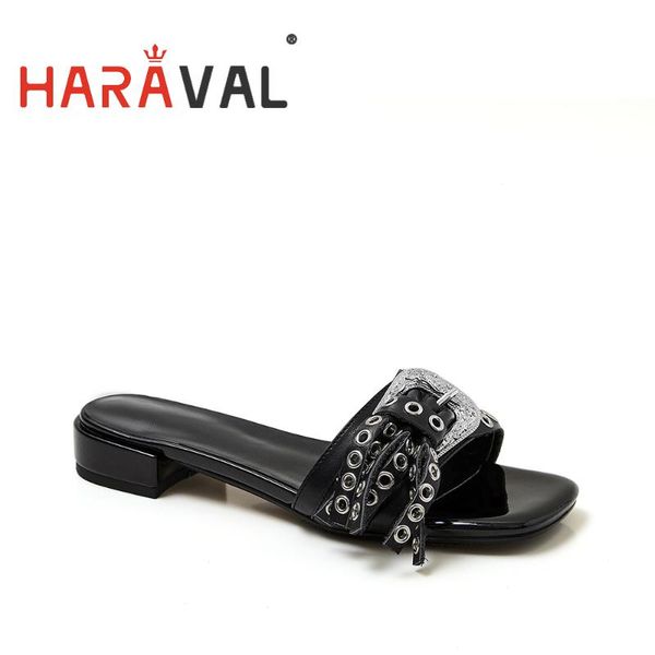 

haraval women cool snadals shoes low heels white black shoes women genuine leather spring summer autumn casual borderedb1