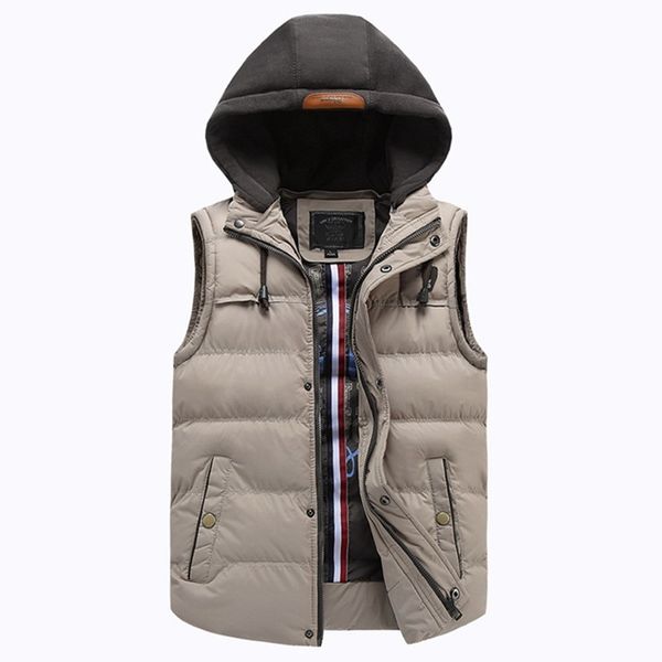 

2020 рукавов толстовка мужчины жилет осень зима gilet куртка мужская теплая вскользь тонкая с капюшоном пальто мужской плюс размер жилет ove, Black;white