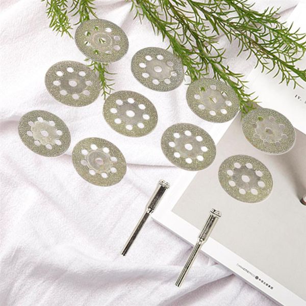 

2 bags mini diamond saw cutting discs cut off wheel blades gemstones glass set shank rotary tools 8 holes 30mm each bag