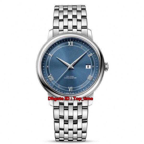 

new 9 style tw 39.5mm prestige co-axial swiss eta2824 automatic mens watch 424.10.40.20.03.002 blue dial stainless steel strap gents watches, Slivery;brown
