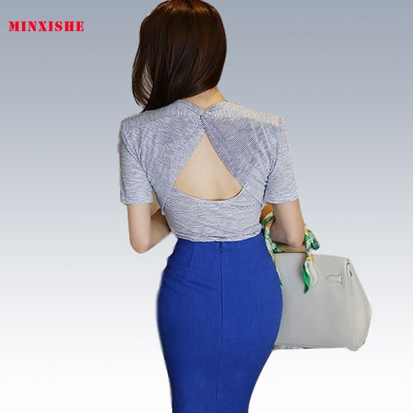 

2 piece set women skirt elegant backless mini bodycon party bandage summer dress 2pcs two outfits women piece suit sets, White