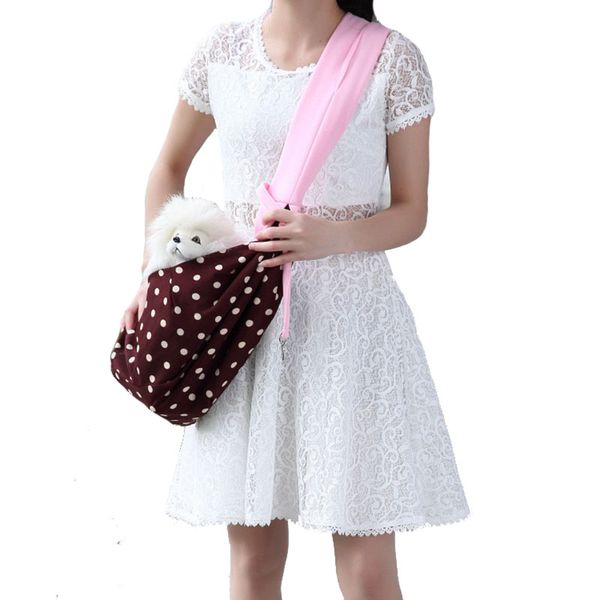 

new arrival double side dot pet carrier carrying comfortable cloth dog cat puppy breathable mesh dog sling front carrier