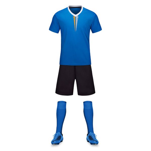 

wholesale customized men football uniforms,mens kits sports clothes tracksuits discount boy football sets with shorts c06-13, Blue;black