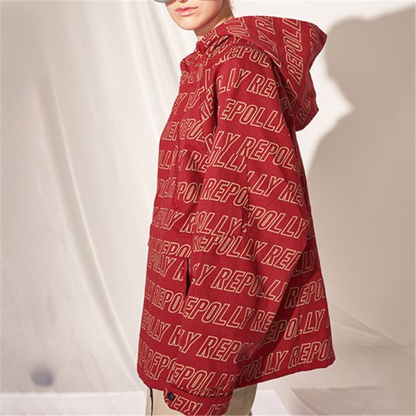 

2019 womens mens designer brand red hooded windbreakers fashion letters print black jacket coats outerwears winter b101777v, Black;brown