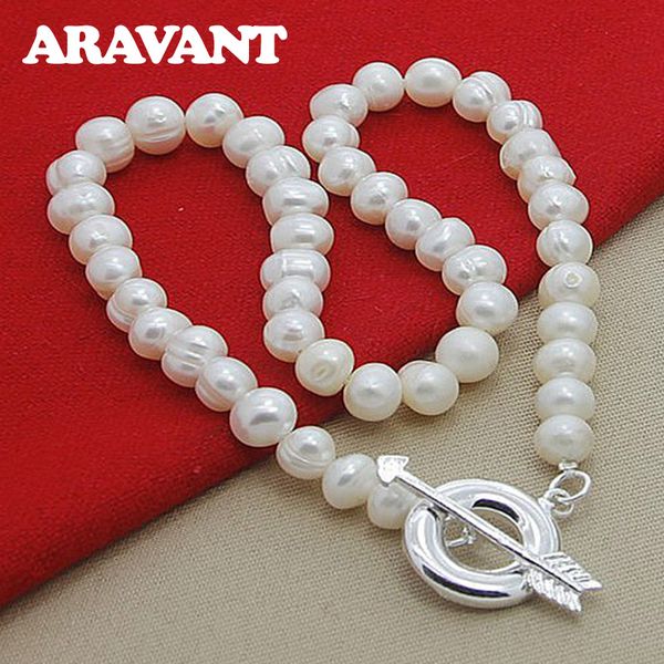 

new fashion white freshwater pearl necklaces for women fashion silver jewelry