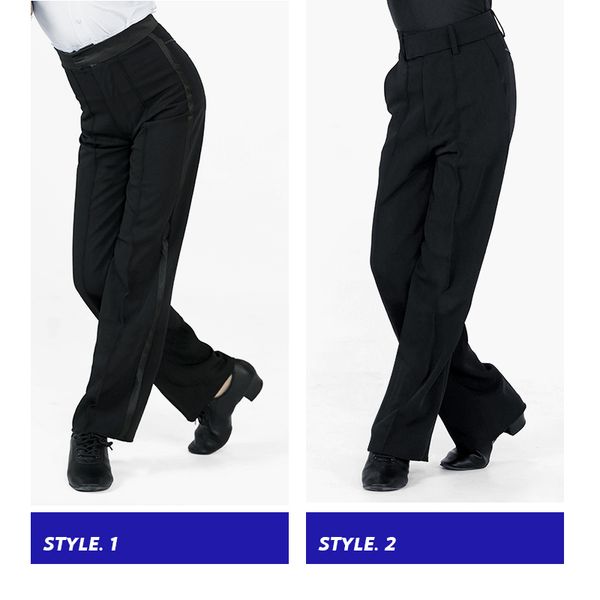 

black latin modern ballroom performance trousers boys men latin dance pants, Black;red