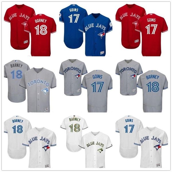 

wholesale custom men women youth blue jays jersey #17 ryan goins 18 darwin barney home blue white grey baseball jerseys, Blue;black