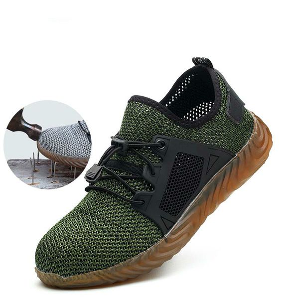 

2019 new for men breathable safety shoes outdoor indestructible anti-smashing steel toe lightweight sneaker ryder work shoes, Black