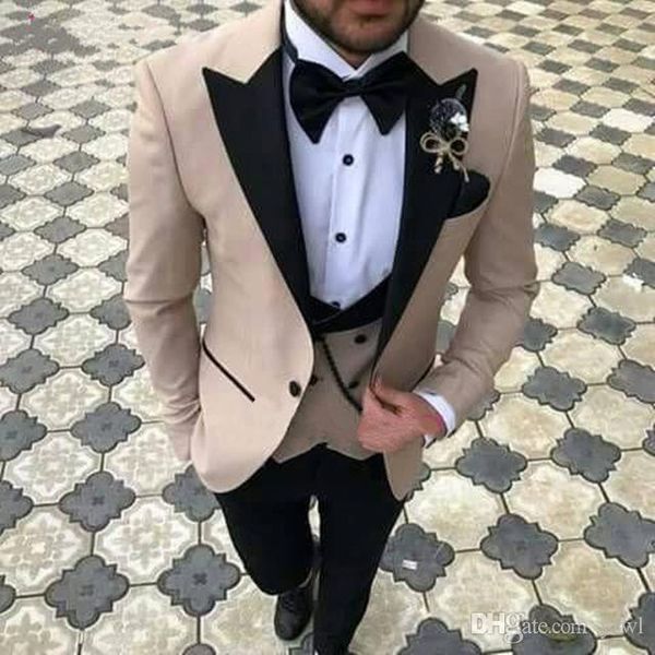 

peak lapel tuxedos groom wedding men suits mens wedding suits tuxedo costumes de smoking pour hommes men(jacket+pants+tie+vest) 099, Black;gray