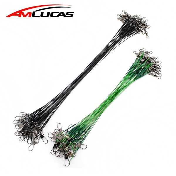 

10pcs fishing lure trace rope wire leader line swivel stainless steel rolling swivels fishing tackle 15cm 20cm 25cm 30cm ww1012