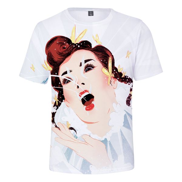 

горячая певица aikooki bjork 3d футболка мужчины / женщины летняя мода футболка harajuku bjork с короткими рукавами повседневные футболки в, White;black