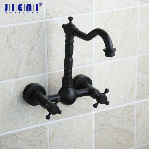 

jieni black orb bathroom wash basin faucet tall 2 holes wall mount bathtub oil rubbed black bronze vessel sink tap mixer faucet