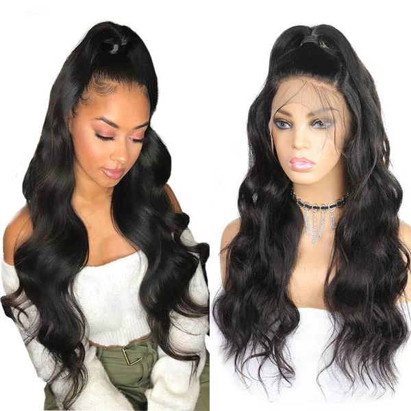 Body Wave Lace Front Human Hair Wigs Pre Plucked Hairline With