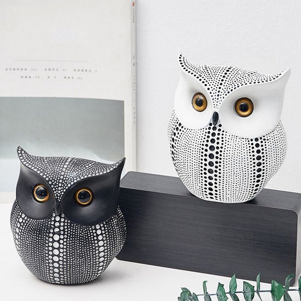 

new nordic style cute owl shape resin decoration ornament crafts for home office