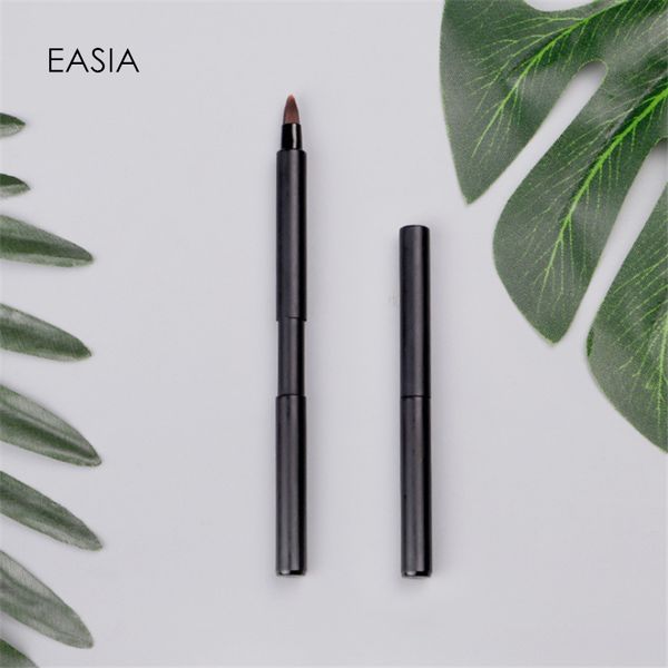 

single elastic lip brush for travel metal handle synthetic hair lip stick gloss makeup brush tool pencil