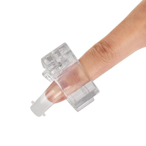 

10pcs nail tips clips transparent quick building mold clips for finger extension uv gel nail builder manicure tools, Red;gold