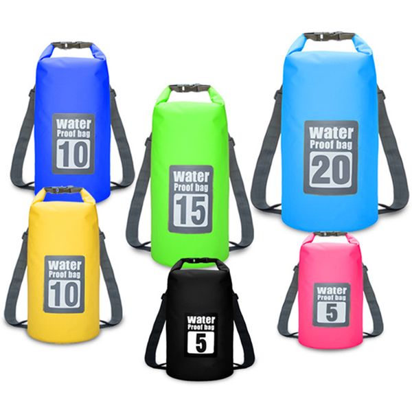 

7 plain colors summer beach рюкзак 5-30l путешествие водонепроницаемого bucket унисекс сухих дрейфующая сумка пвх открытое сухое хранение