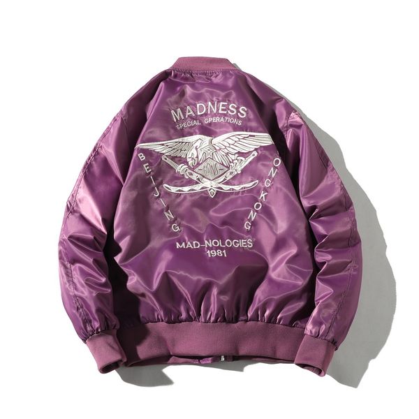 

2019 bomber jacket for men pilot jacket baseball print solid letter for men couple hip hop streetwear spring, Black;brown