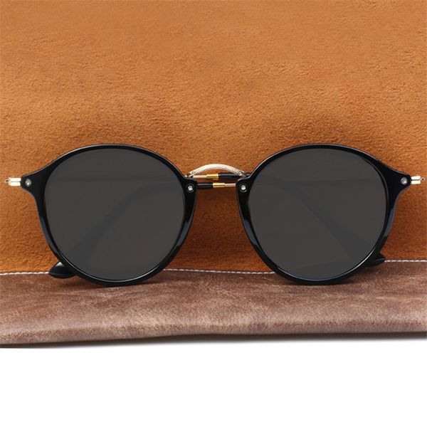 

nywooh fashion sunglasses polarized coating mirror round driving sun glasses for women men classic brand design, White;black