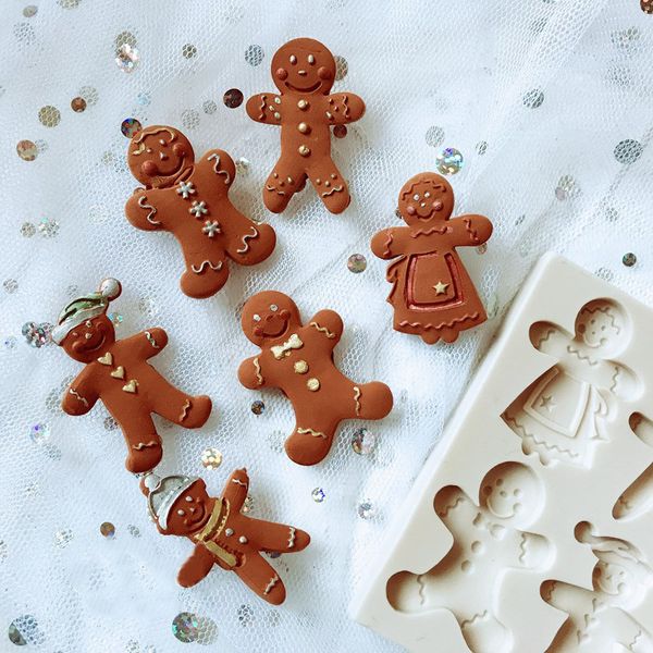 

xmas gingerbread man style christmas silicone mold fondant cake mould chocolate candy cake decorating gumpaste tools confeitaria