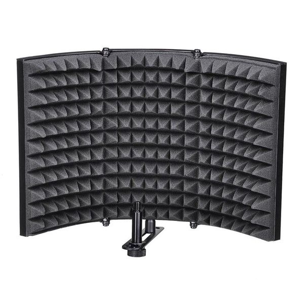 

folding studio microphone isolation shield recording sound absorber foam panel