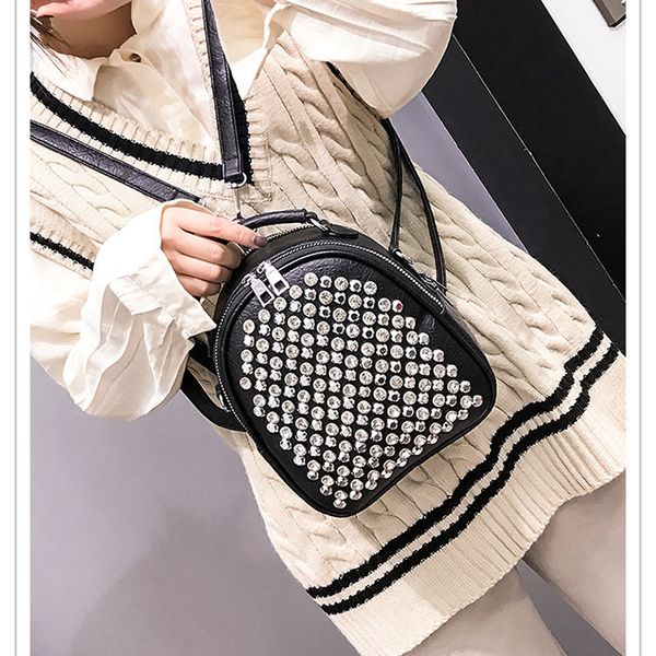 

bag 2020 new style women's bag backpack soft rivet casual backpack