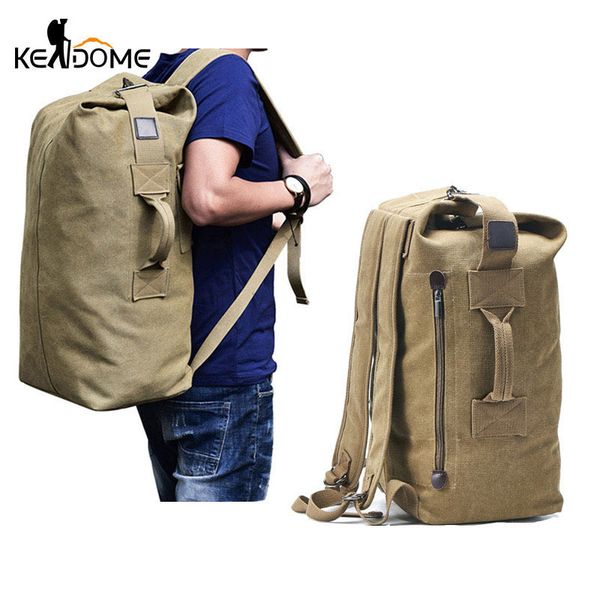 

large capacity travel climbing bag tactical military backpack women army bags canvas bucket bag shoulder sports bag male xa208wd t200602