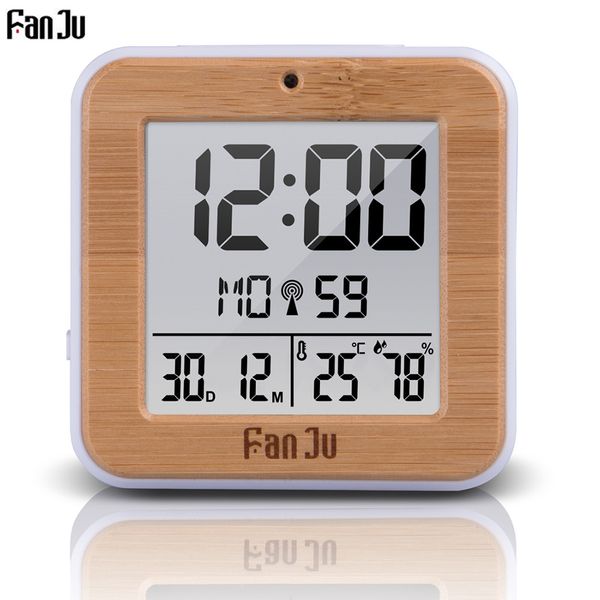 

digital alarm clock lcd display temperature humidity dual alarm backlight snooze date multifunction table clock