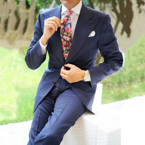 

wide peaked lapel navy blue mens wedding suits groom tuxedos prom suits latest designs terno masculino slim fit costume homme mariage 2piece, Black;gray