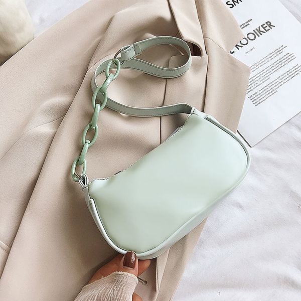 

soft pu leather women baguette handbags vintage design female small shoulder bags simple ladies armpit bag clutch purse tote