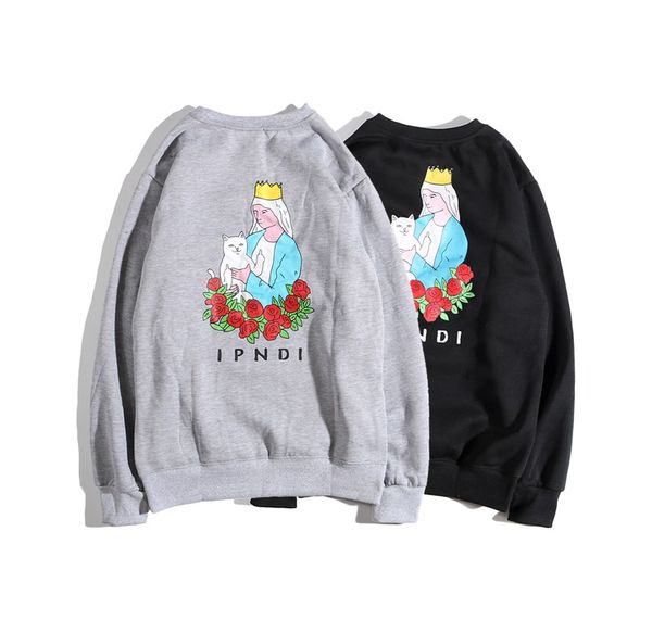 

2020 new ladies sweatshirt designer plus velvet sweater warm cat spring and autumn sweatshirt comfortable and warm, Black