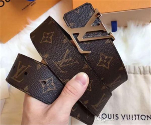 

2019 all style of men women belt men's belts luxury designer quality genuine leather man belt origanil box shipping free, Black;brown