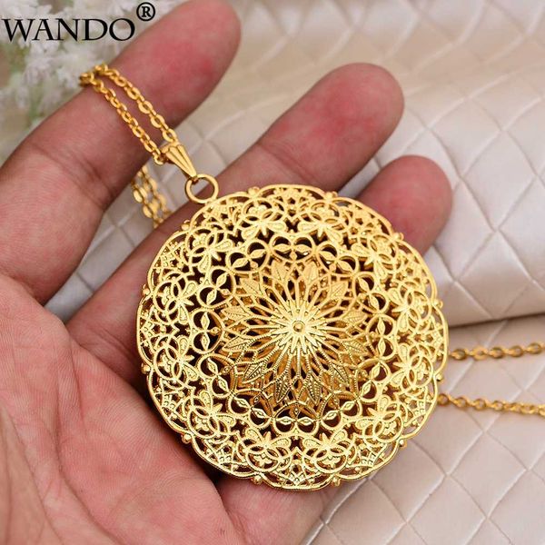 

wando dubai ethiopia africa india gold sun god good luck islam pendant necklace polyester rope chain necklace jewelry for women, Silver