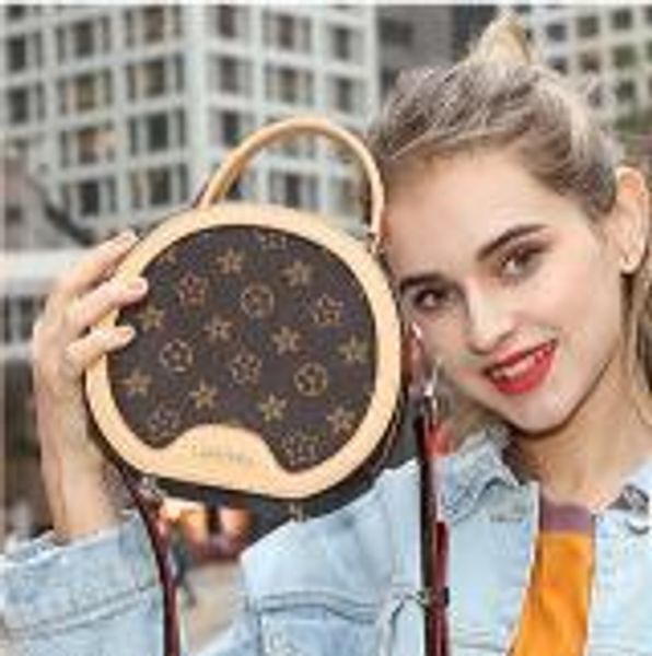 

2019 new fashion lady handbag print vintage round bagaaa287