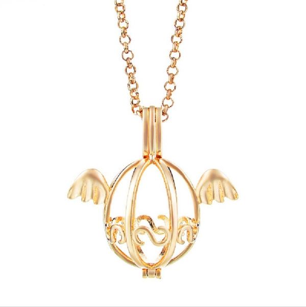 

маленький ангел жемчужные аксессуары disffuser дельфины ожерелье медальон эфирное масло диффузор ожерелье выдалбливают медальон клетка кулон, Silver