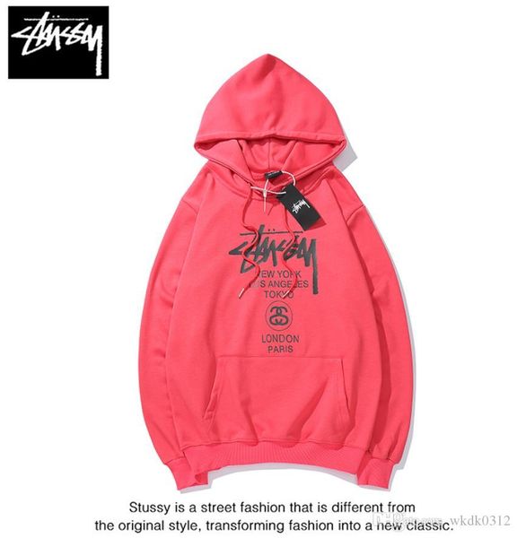 

stussys men designer hoodie white luxury fashion hoodies street hip hop embroidery cotton mens clothing wild couples stone 5212, Black