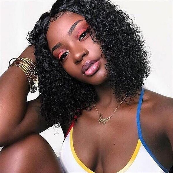 

curly wig brazilian 13x6 lace front human hair wigs with baby hair deep part lace front wig remy hair pre plucked bleached knots, Silver